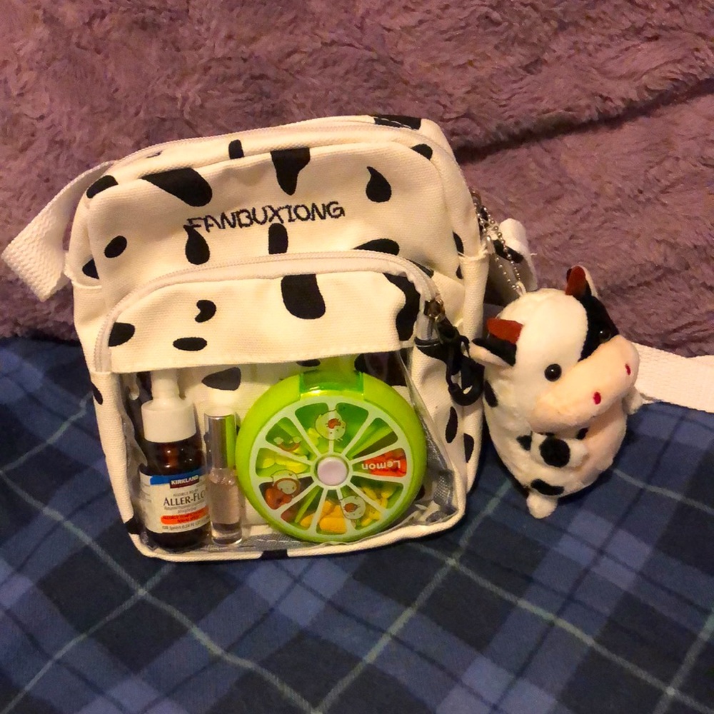 Cow Print Canvas Crossbody Bag